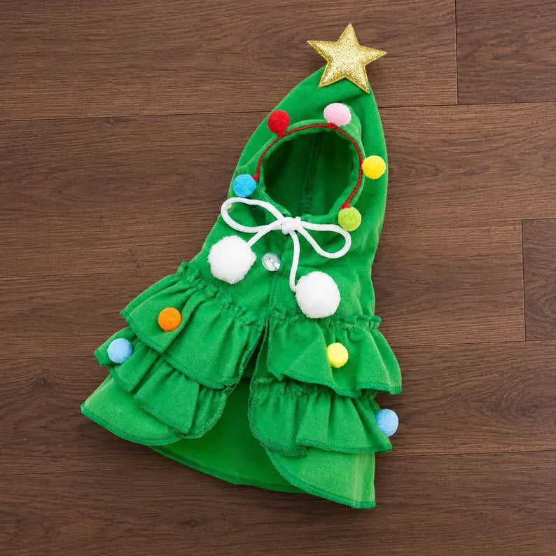 🎄 Personalized Pet Christmas Cape – Embroidered Name Dog Holiday Outfit 🐶✨