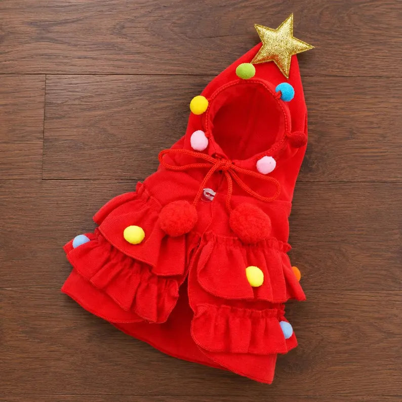 🎄 Personalized Pet Christmas Cape – Embroidered Name Dog Holiday Outfit 🐶✨
