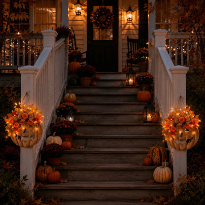 🍁Last day Promotion 🔥-🎃Wooden Pumpkin Halloween Door Sign for Spooky Seasonal Entryway Decor & Festive Fall Charm 👻