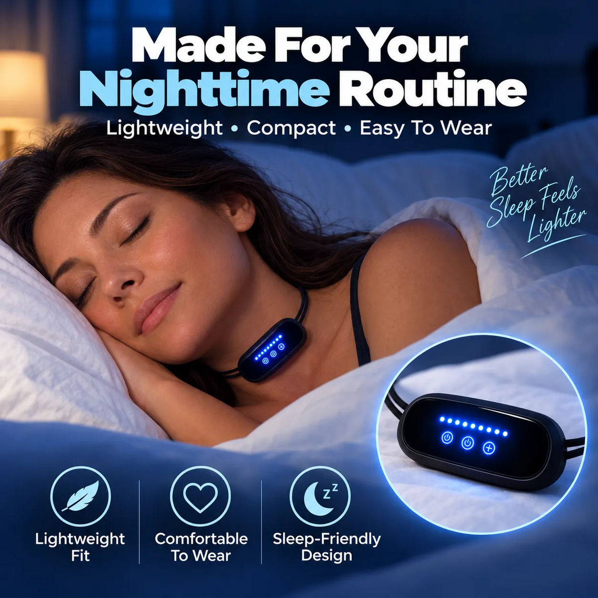 Wearable Anti-Snoring Neck Device – Better Sleep for Both of You