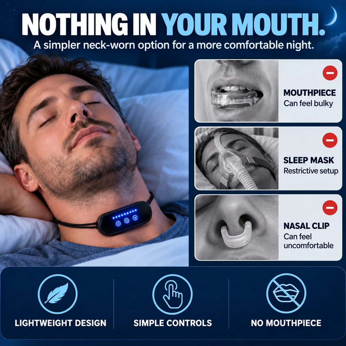 Wearable Anti-Snoring Neck Device – Better Sleep for Both of You