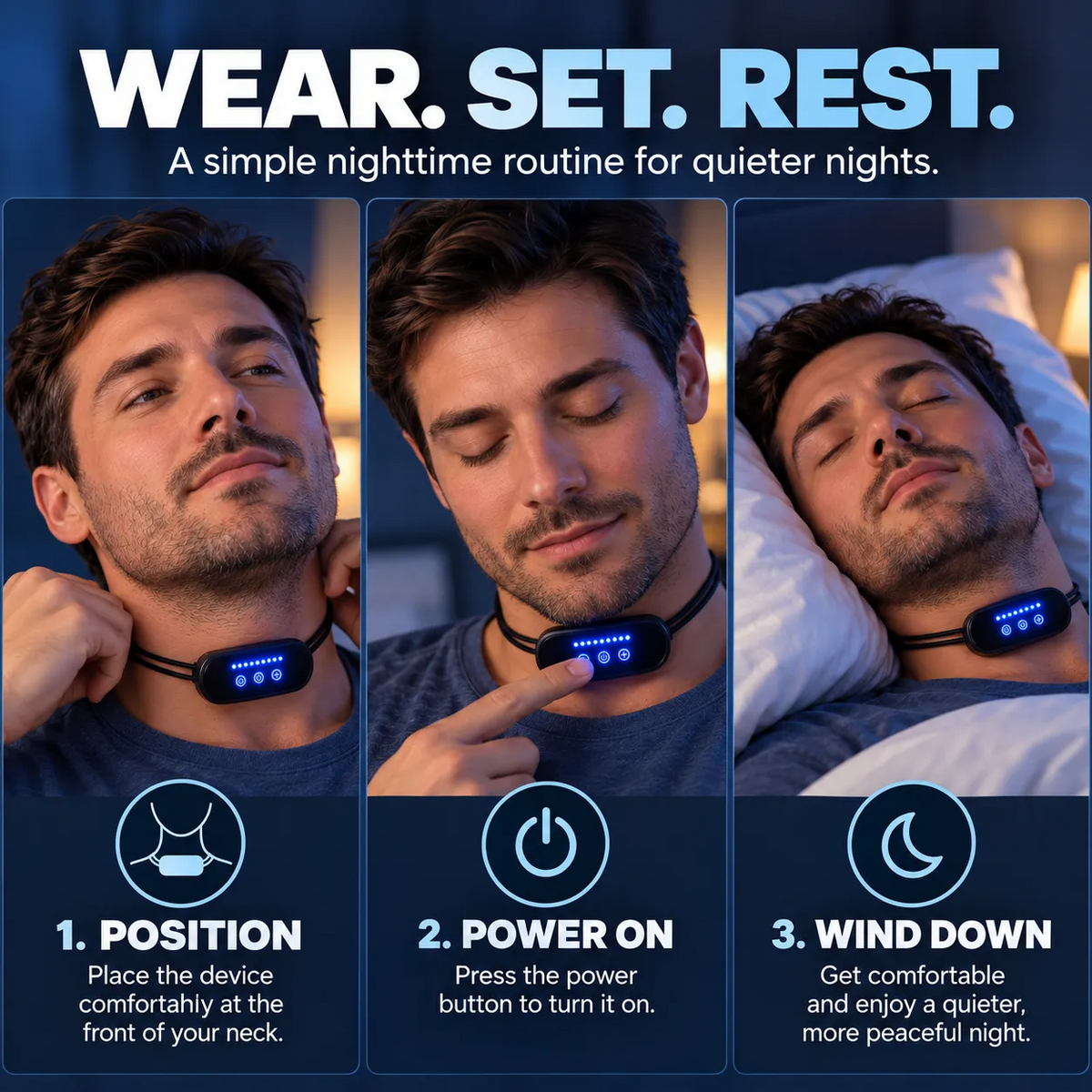 Wearable Anti-Snoring Neck Device – Better Sleep for Both of You