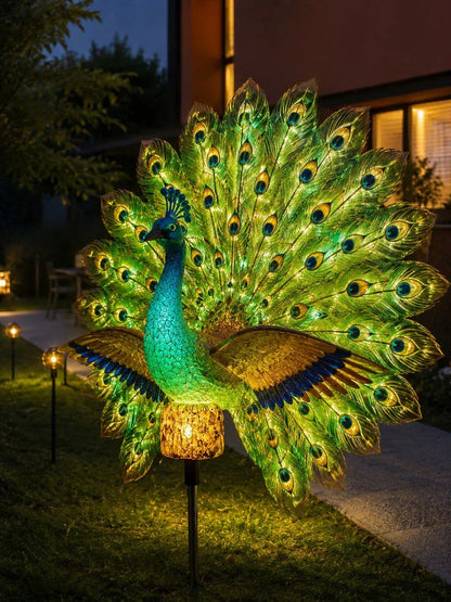 🦚✨ Animated Solar Peacock Garden Light for Magical Nights 🌙