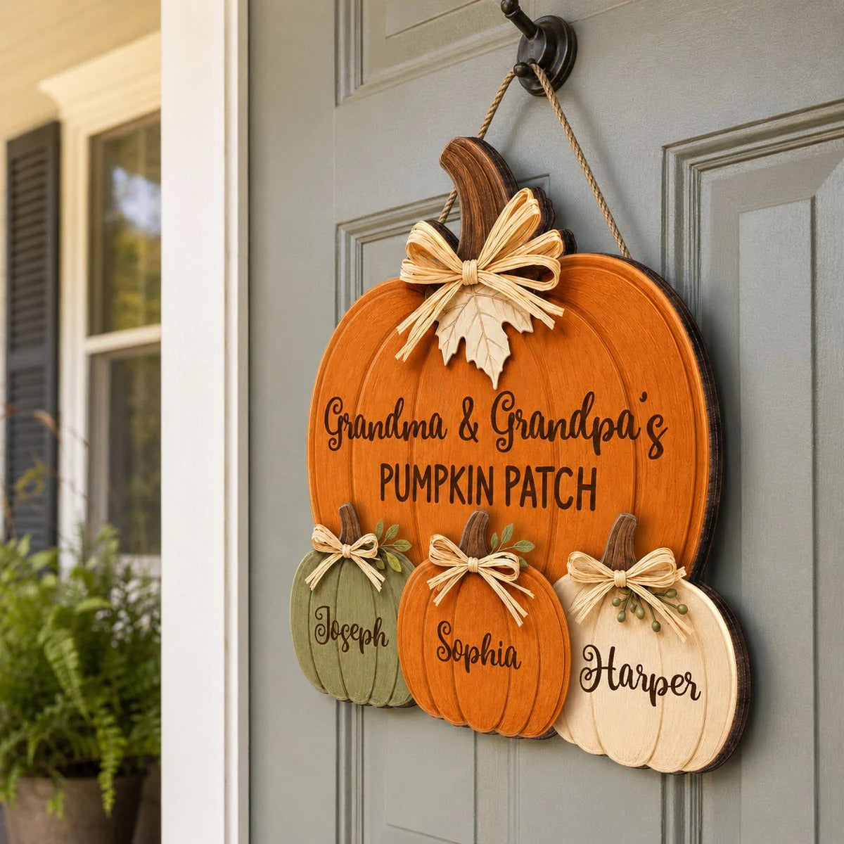 🍂 50% OFF – Grandma & Grandpa's Pumpkin Patch Fall Door Hanger