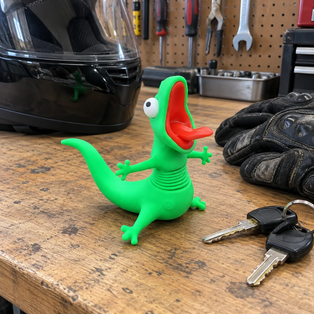 🦎Wobbly Riding Buddy – Car & Motorcycle Decor🏍
