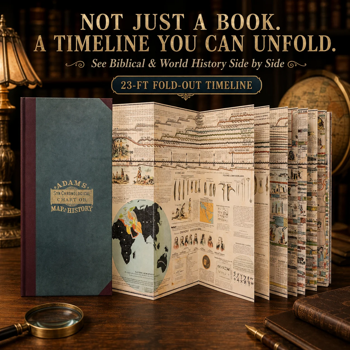 📖 LAST DAY 50% OFF – Fold-Out Biblical Timeline Book – 3.1M History Timeline