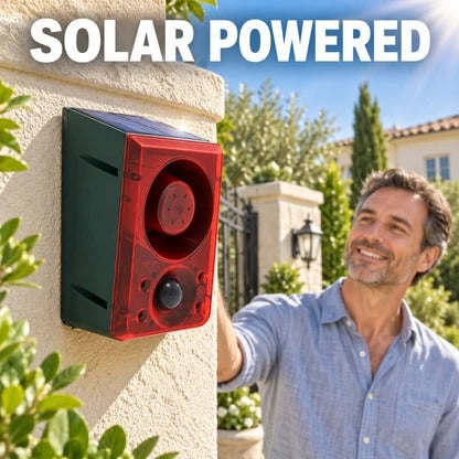 🔥 50% OFF – Solar Motion Sensor Alarm Light – Outdoor Security Siren & Flashing Warning Device