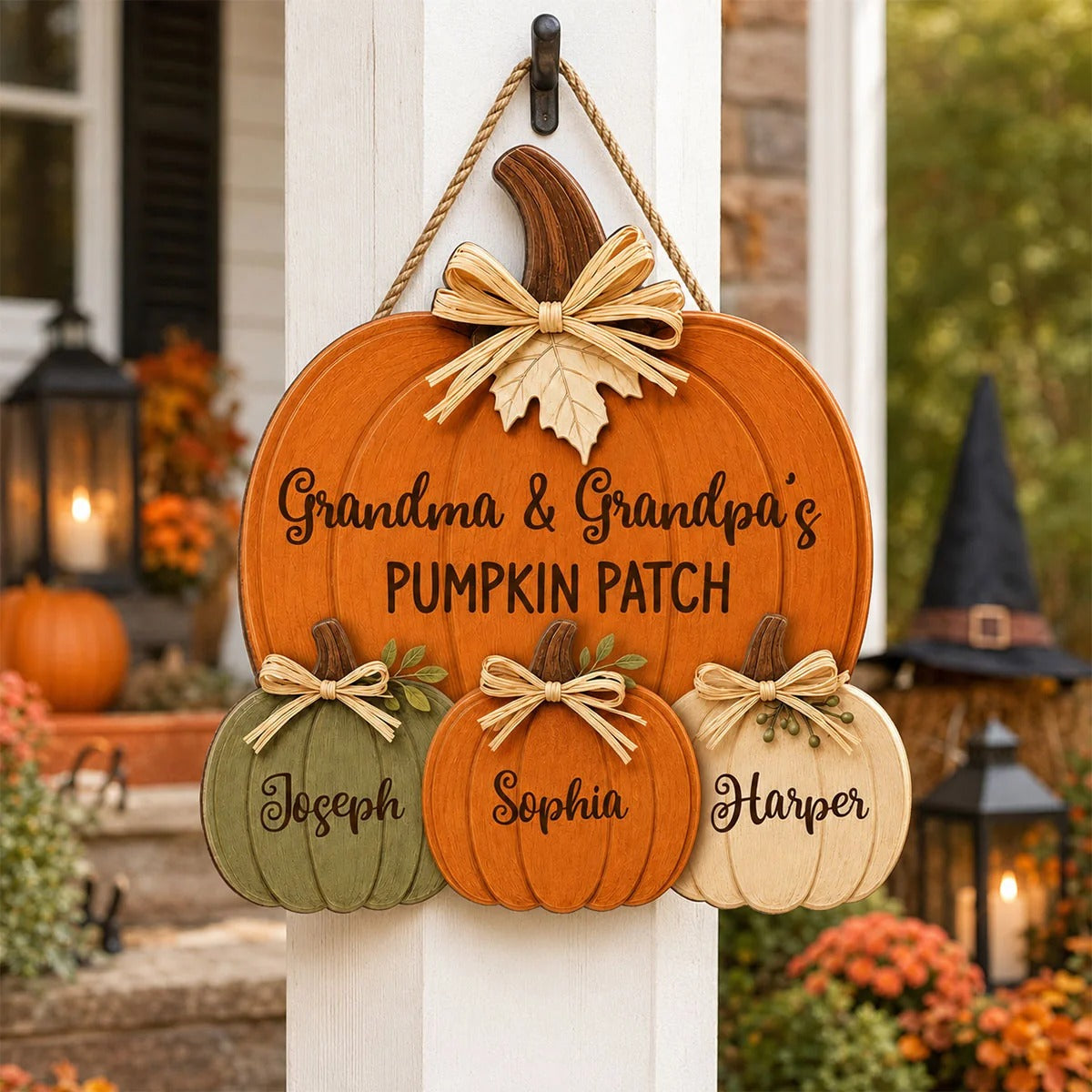 🍂 50% OFF – Grandma & Grandpa's Pumpkin Patch Fall Door Hanger