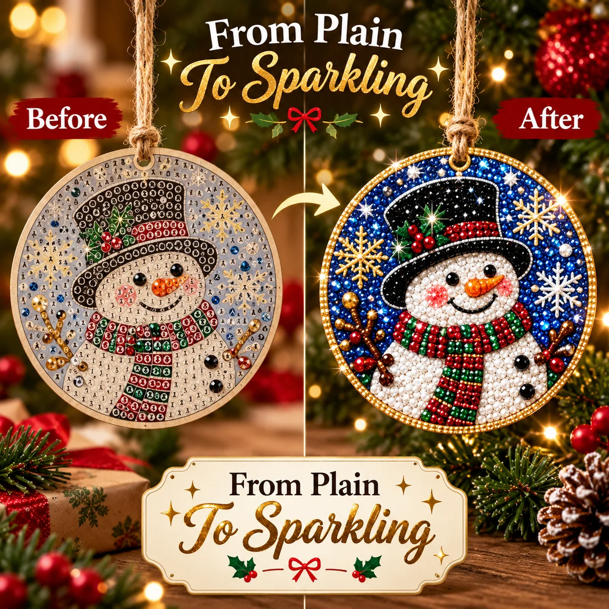 🎄 50% OFF – Christmas DIY Diamond Painting Ornaments Kit – 6PCS
