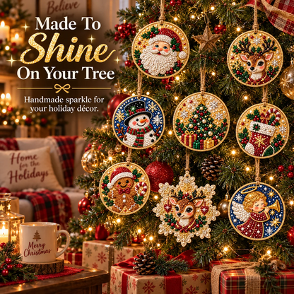 🎄 50% OFF – Christmas DIY Diamond Painting Ornaments Kit – 6PCS
