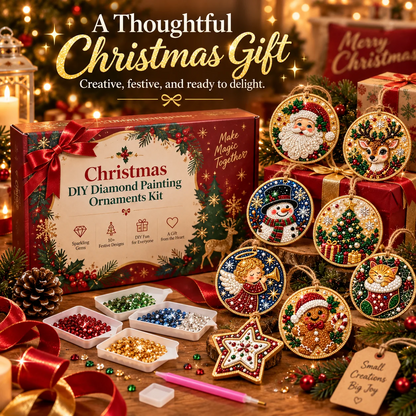 🎄 50% OFF – Christmas DIY Diamond Painting Ornaments Kit – 6PCS
