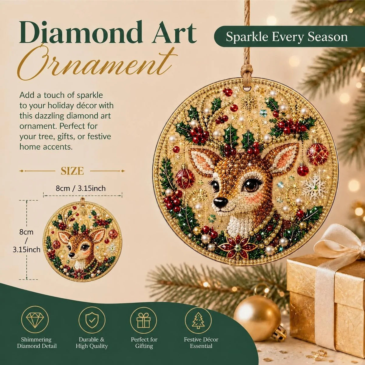 🎄 50% OFF – Christmas DIY Diamond Painting Ornaments Kit – 6PCS