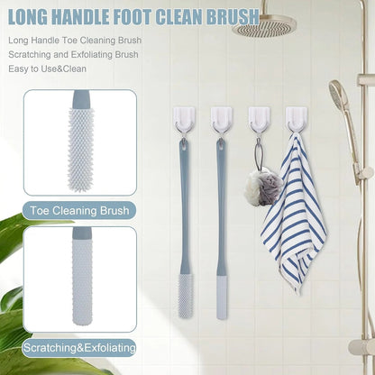 🦶 Long-Handle Toe Gap Foot Brush – 40cm Soft Exfoliating Foot Scrubber