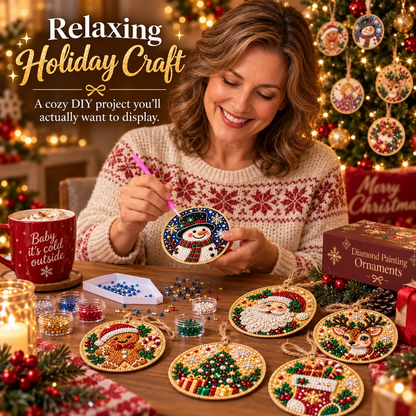 🎄 50% OFF – Christmas DIY Diamond Painting Ornaments Kit – 6PCS