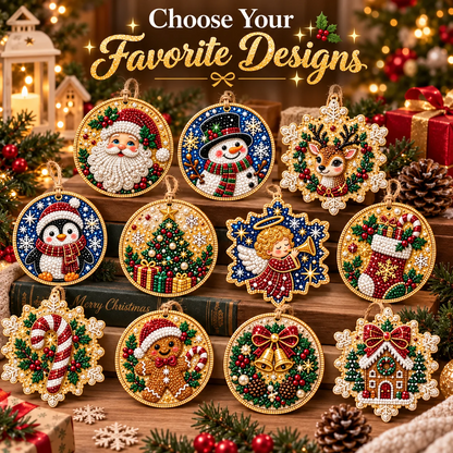 🎄 50% OFF – Christmas DIY Diamond Painting Ornaments Kit – 6PCS