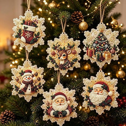 🎄 50% OFF – Christmas DIY Diamond Painting Ornaments Kit – 6PCS