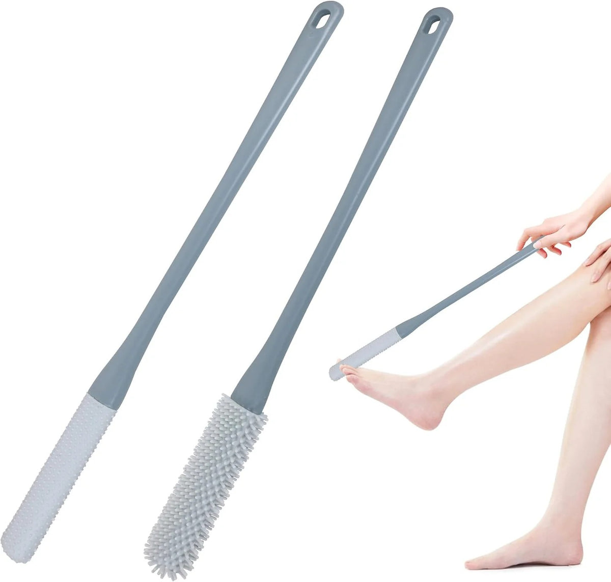 🦶 Long-Handle Toe Gap Foot Brush – 40cm Soft Exfoliating Foot Scrubber