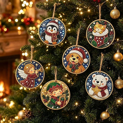 🎄 50% OFF – Christmas DIY Diamond Painting Ornaments Kit – 6PCS