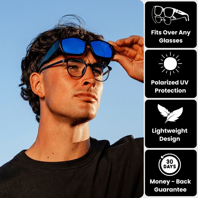 Oversized Polarized Fit-Over Sunglasses | UV400 Anti-Glare Wrap Shades For Glasses Wearers Driving Fishing 🌊