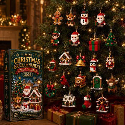 🎄 LAST DAY – 49% OFF! 🎁 24-Day Mini Christmas Ornament Advent Calendar – DIY Buildable Holiday Decorations 🧱✨