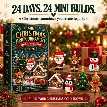 🎄 LAST DAY – 49% OFF! 🎁 24-Day Mini Christmas Ornament Advent Calendar – DIY Buildable Holiday Decorations 🧱✨