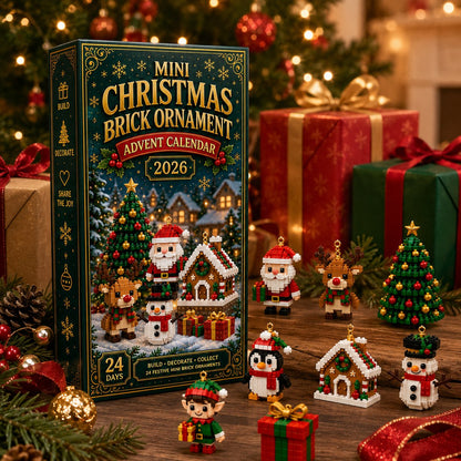 🎄 LAST DAY – 49% OFF! 🎁 24-Day Mini Christmas Ornament Advent Calendar – DIY Buildable Holiday Decorations 🧱✨