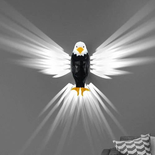 🦅 50% OFF – Black Eagle LED Wall Light – USB Rechargeable Magnetic Remote-Controlled Wall Lamp