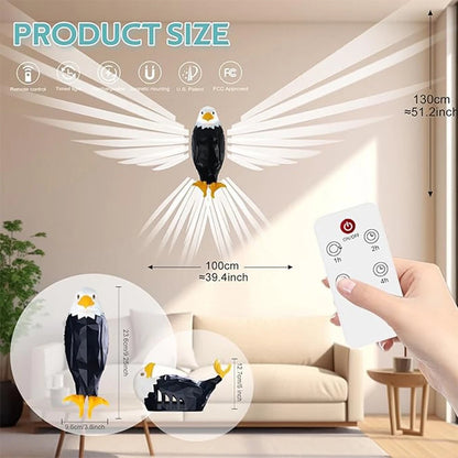 🦅 50% OFF – Black Eagle LED Wall Light – USB Rechargeable Magnetic Remote-Controlled Wall Lamp