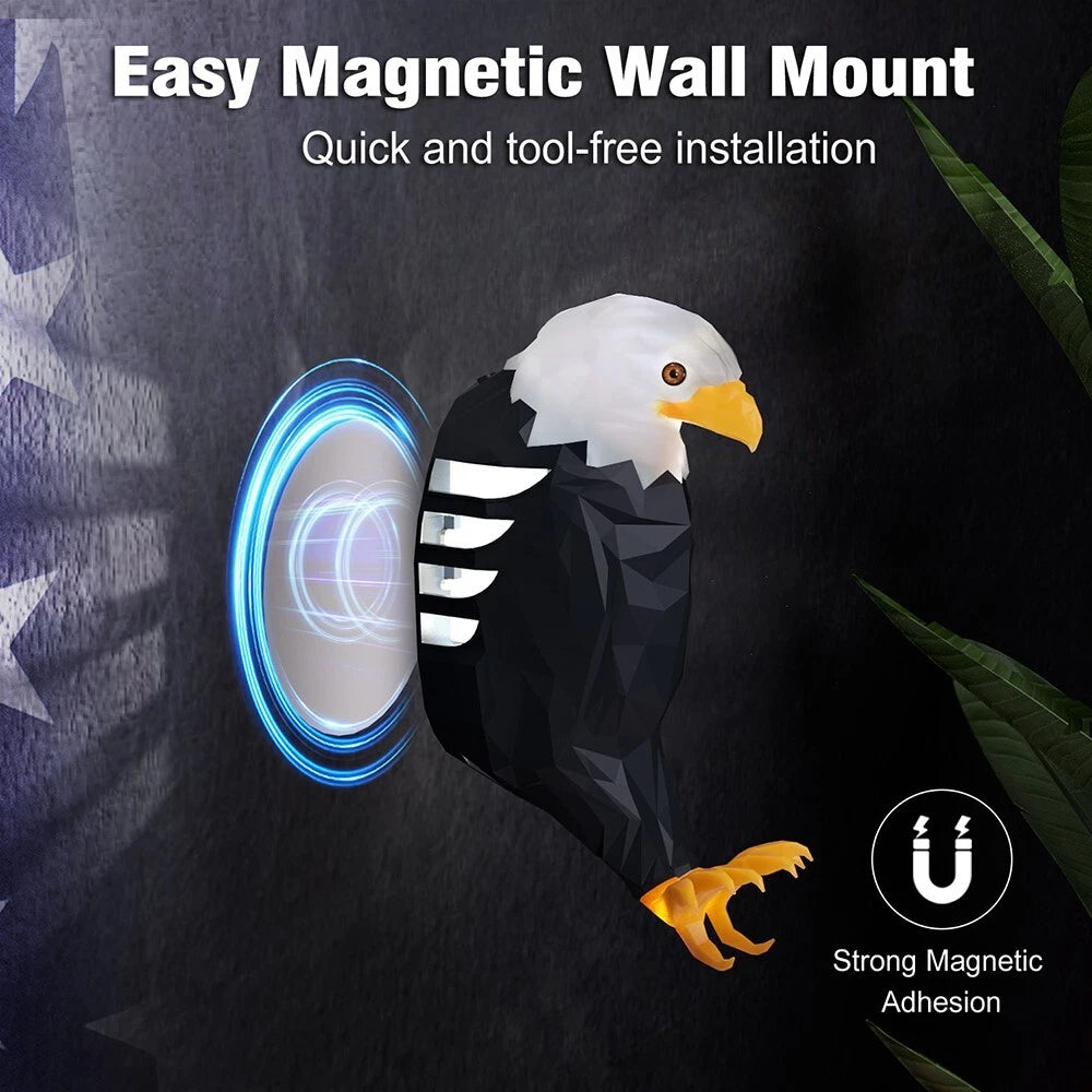 🦅 50% OFF – Black Eagle LED Wall Light – USB Rechargeable Magnetic Remote-Controlled Wall Lamp