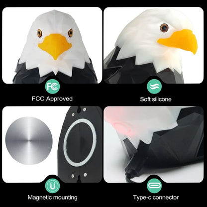 🦅 50% OFF – Black Eagle LED Wall Light – USB Rechargeable Magnetic Remote-Controlled Wall Lamp
