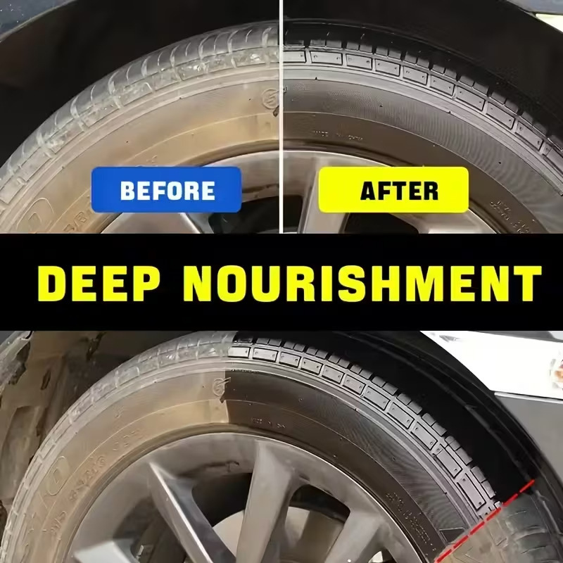 Car Tire & Plastic Trim Renewal Paste – Restores Shine, Prevents Cracking & Easy Application