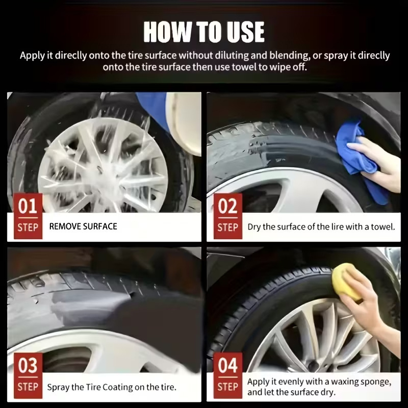 Car Tire & Plastic Trim Renewal Paste – Restores Shine, Prevents Cracking & Easy Application
