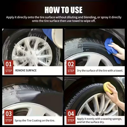 Car Tire & Plastic Trim Renewal Paste – Restores Shine, Prevents Cracking & Easy Application