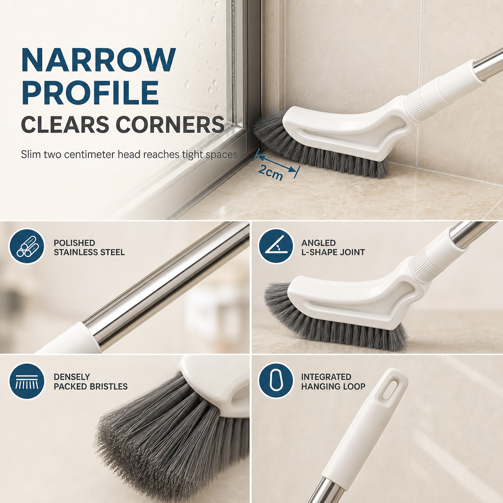 Extendable Long Handle Floor Scrub Brush, Multifunctional Cleaning Brush