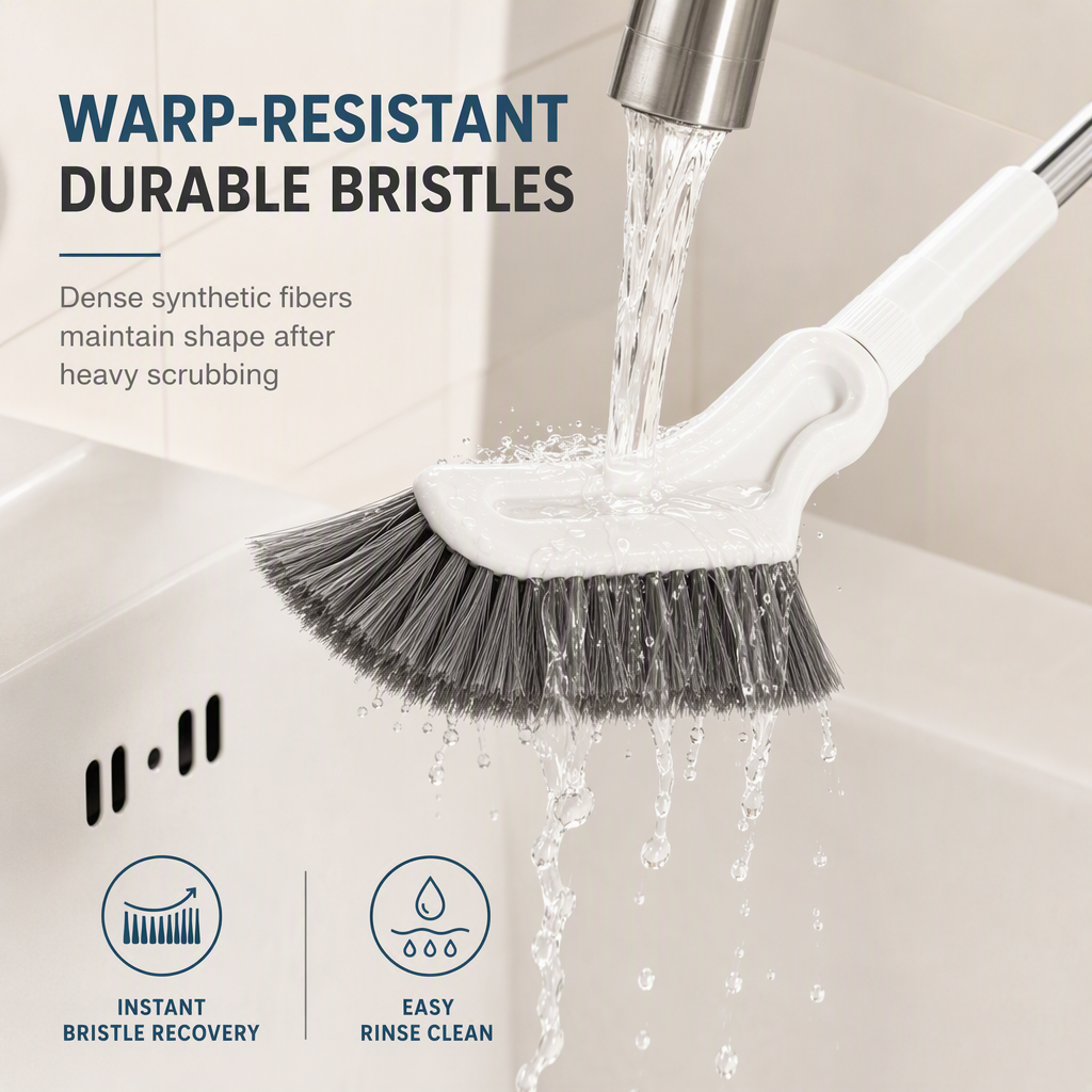 Extendable Long Handle Floor Scrub Brush, Multifunctional Cleaning Brush